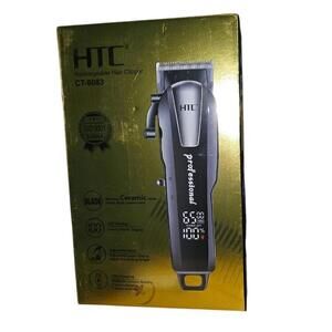 HTC Professional Hair Clipper For Men Rechargeable W/ LCD Display Carbon Steel